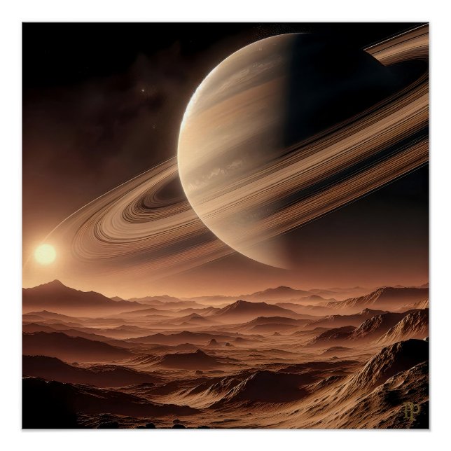 Poster Lune rocheuse d'un géant annelé (Devant)