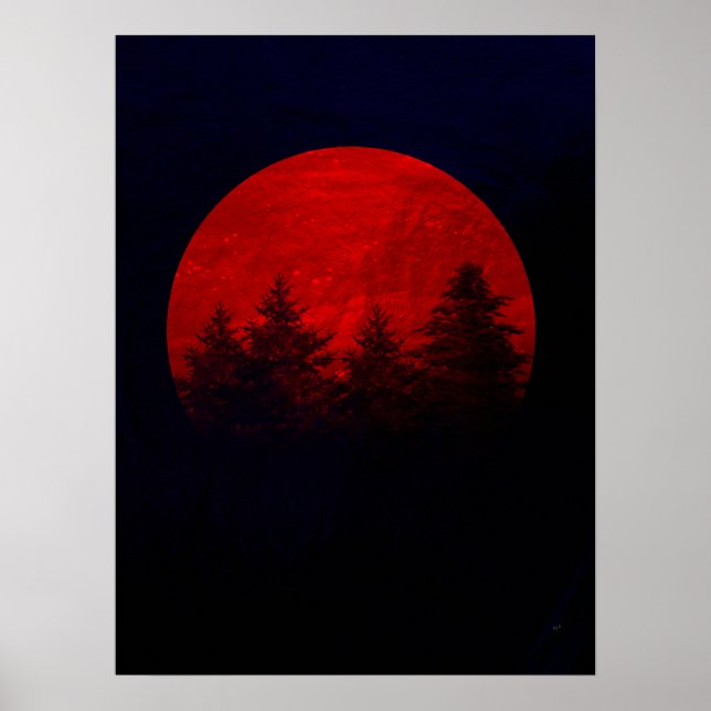 Poster Lune rouge (Devant)