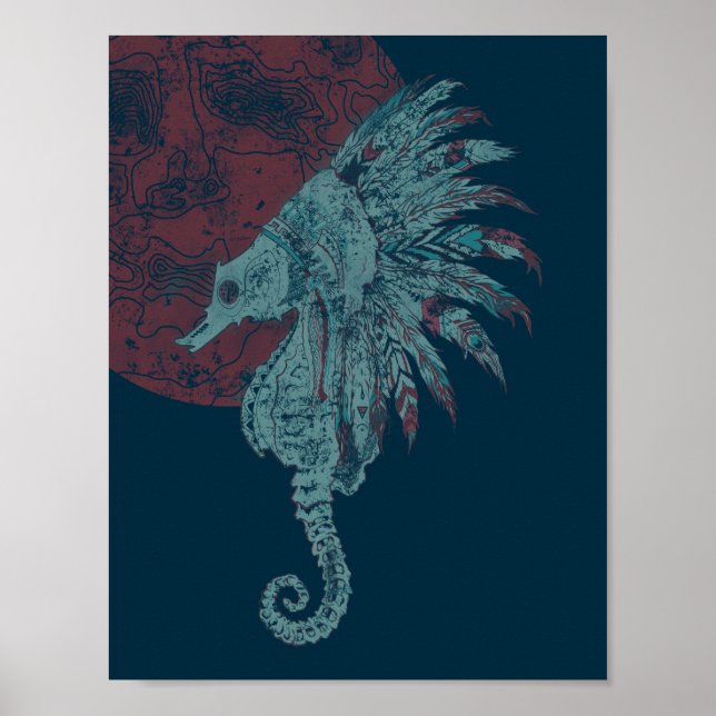 Poster lune rouge (Devant)