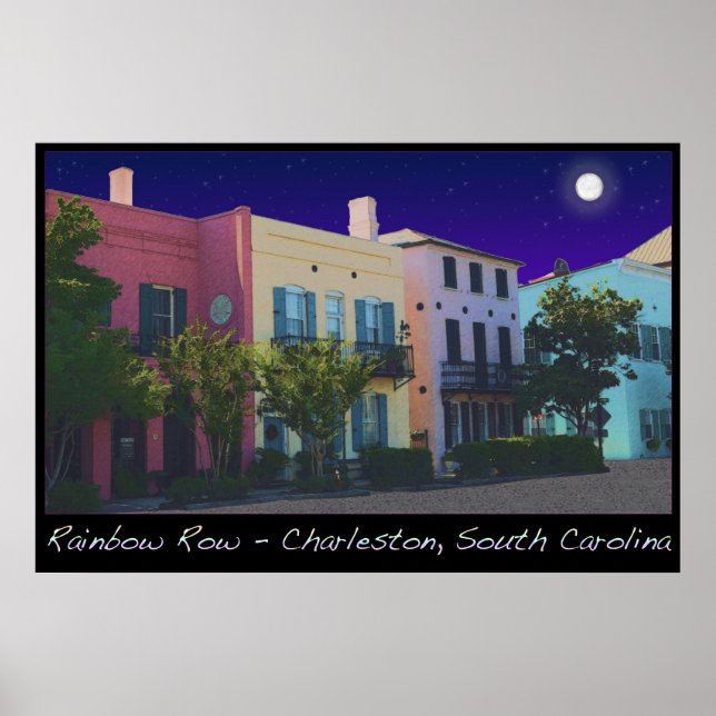 Poster Lune sur la ligne arc-en-ciel (Devant)