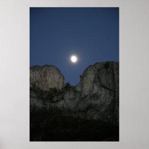 Poster Lune sur Seneca Rock, Virginie-Occidentale