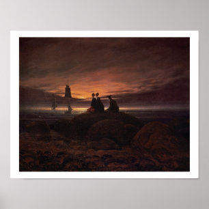 Poster Lune survolant la mer, 1822 (huile sur toile)