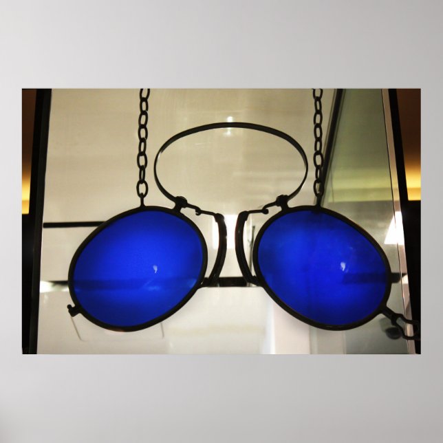 Poster Lunettes bleues cool (Devant)