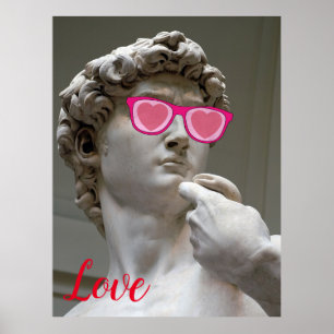 Poster Lunettes de couleur rose de la Saint-Valentin