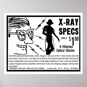 Poster Lunettes de rayons X, humoristique dessin animé vi