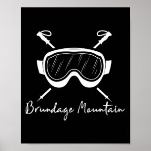 Poster lunettes de ski montagne Brundage Idaho skieur