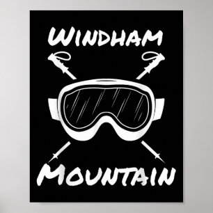 Poster Lunettes de ski rustiques Windham Mountain Bâtons