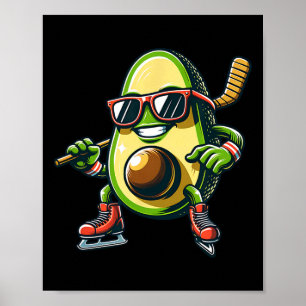 Poster Lunettes de soleil amusantes pour patinage de hock