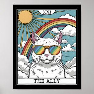 Poster Lunettes de soleil chat drôle Ally Lgbtq Gay Lesbi