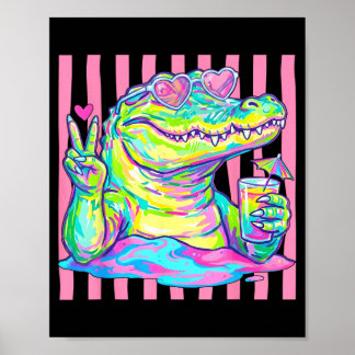 Poster Lunettes de soleil cœur d'alligator Preppy Ed esth