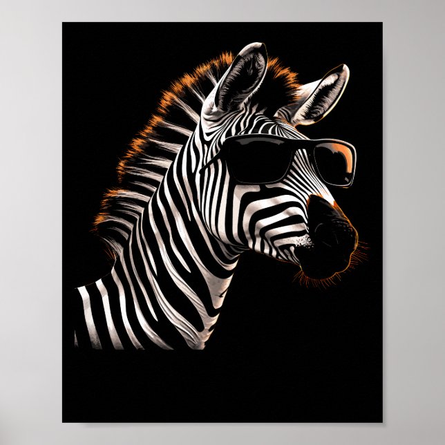 Poster Lunettes de soleil Cool Zebra (Devant)