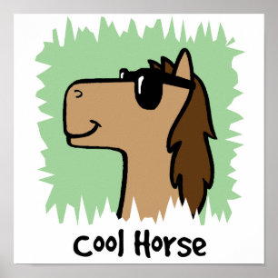 Poster Lunettes de soleil de port de cheval de cool de