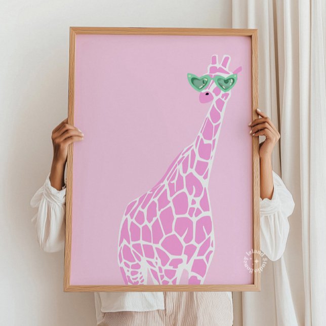 Poster Lunettes de soleil en Giraffe rose Art mur - Poste (Créateur téléchargé)