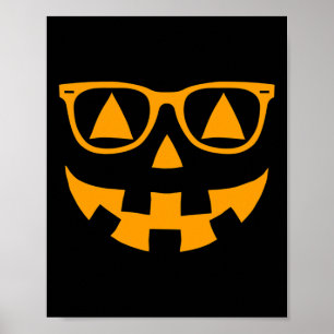 Poster Lunettes de soleil Jack-o'-lantern Face Halloween 