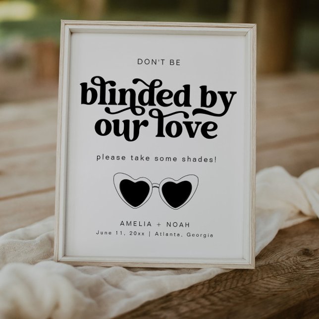 Poster Lunettes de soleil Mariage rétro moderne Favoriser (Créateur téléchargé)