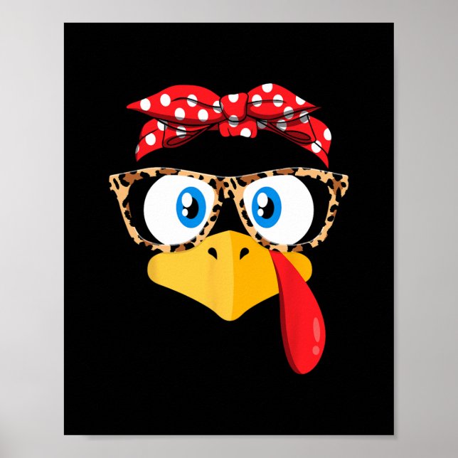 Poster lunettes d'empreinte de léopard à visage de dinde  (Devant)
