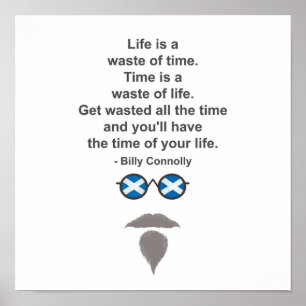 Poster lunettes et citation de Billy Connolly