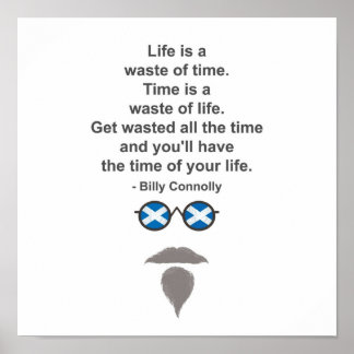 Poster lunettes et citation de Billy Connolly