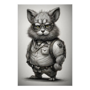 Poster Lunettes lapin lapin Ranger Forêt adorable