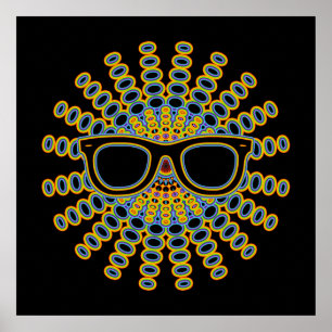 Poster Lunettes Nerd ensoleillées + votre backgr. & idées