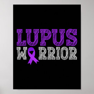 Poster Lupus Guerrier violet Ribbon Lupus Mois de sensibi