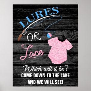 Poster Lures ou dentelle en bois Sexe Révéler bébé Signal