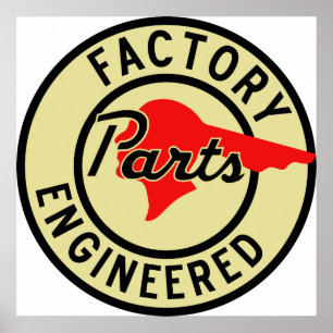 Poster L'usine vintage de Pontiac partie le signe