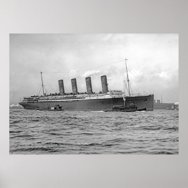 Poster Lusitania quitte New York (Devant)