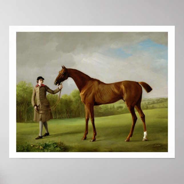 Poster Luster, détenu par une Groom, vers 1760-62 (huile  (Devant)