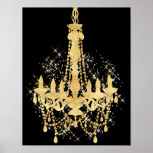 Poster Lustre à étincelles d'or