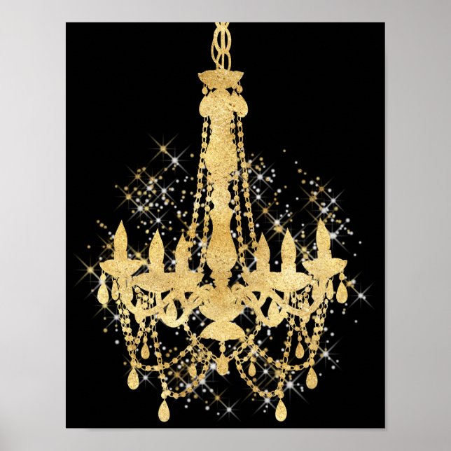 Poster Lustre à étincelles d'or (Devant)
