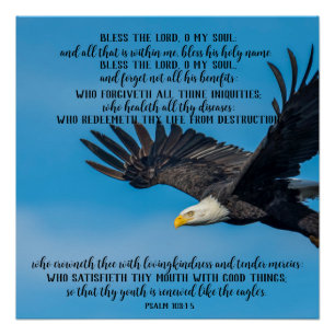 Poster lustré Psalm 103 Flying Eagle