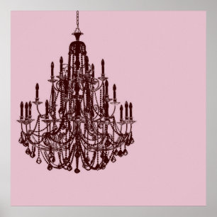 Poster Lustre rose chic