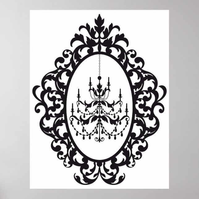 Poster Lustre vintage dans cadre antique (Devant)