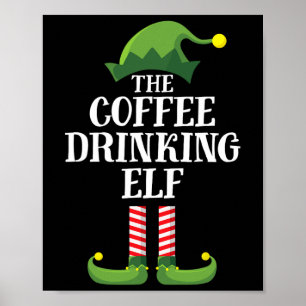 Poster Lutin buveur de café, groupe familial assorti pour