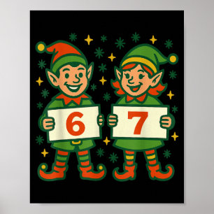 Poster Lutin de Noël 6 7 Mème Drôle de fêtes Elfes Gen Al