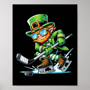 Poster Lutin jouant au hockey sur glace Jour de la Saint-