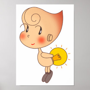 Poster Lutine luciole qui illumine le cœur.
