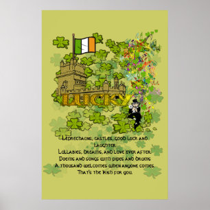 Poster Lutins, châteaux, bonne chance et rires