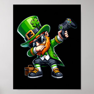 Poster Lutins de joueur de Dabbing Danse de Dab St Pattys