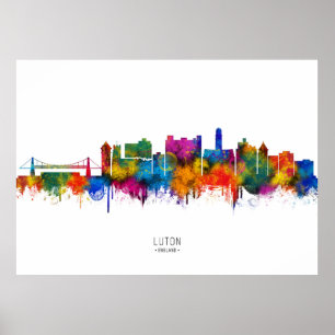 Poster Luton Angleterre Skyline