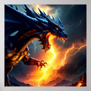 Poster Lutte contre la foudre du dragon