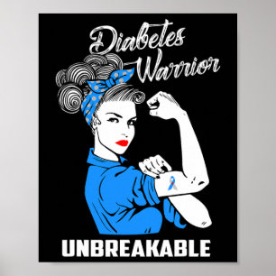 Poster Lutte contre le diabète Guerrier Indestructible Se