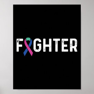 Poster Lutte contre le Ruban de sensibilisation au cancer