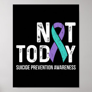 Poster Lutte Contre Le Suicide Ribbo Turquoise Et Violet