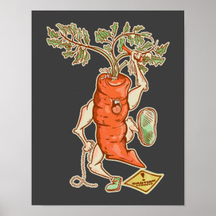 Poster Lutte contre les carottes Légumes amusants