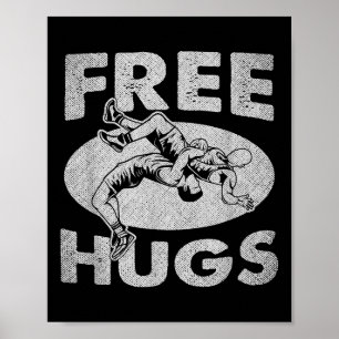 Poster Lutte - Funny Free Hugs Lutte