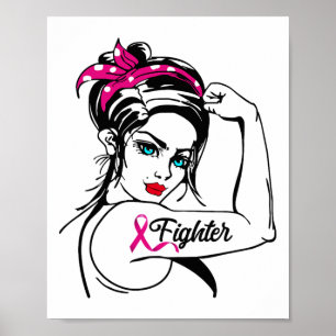 Poster Lutte Rosie Le Riveter Sensibilisation au cancer d