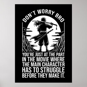Poster Lutter avant de le faire - Motivation Anime