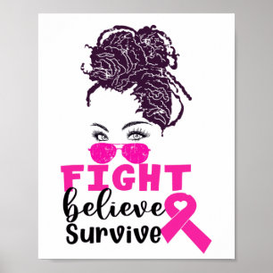 Poster Lutter contre la croyance Survivre aux femmes noir
